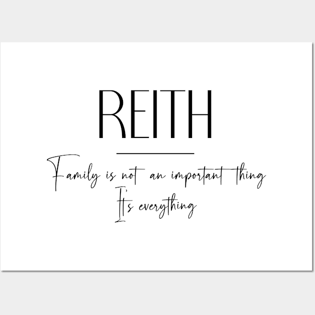 Reith Family, Reith Name, Reith Middle Name Wall Art by Rashmicheal